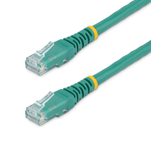 StarTech.com 1ft CAT6 Ethernet Cable - Green CAT 6 Gigabit Ethernet Wire -250MHz 100W PoE RJ45 UTP Molded Network/Patch Cord w/Strain Relief/ Individually Tested